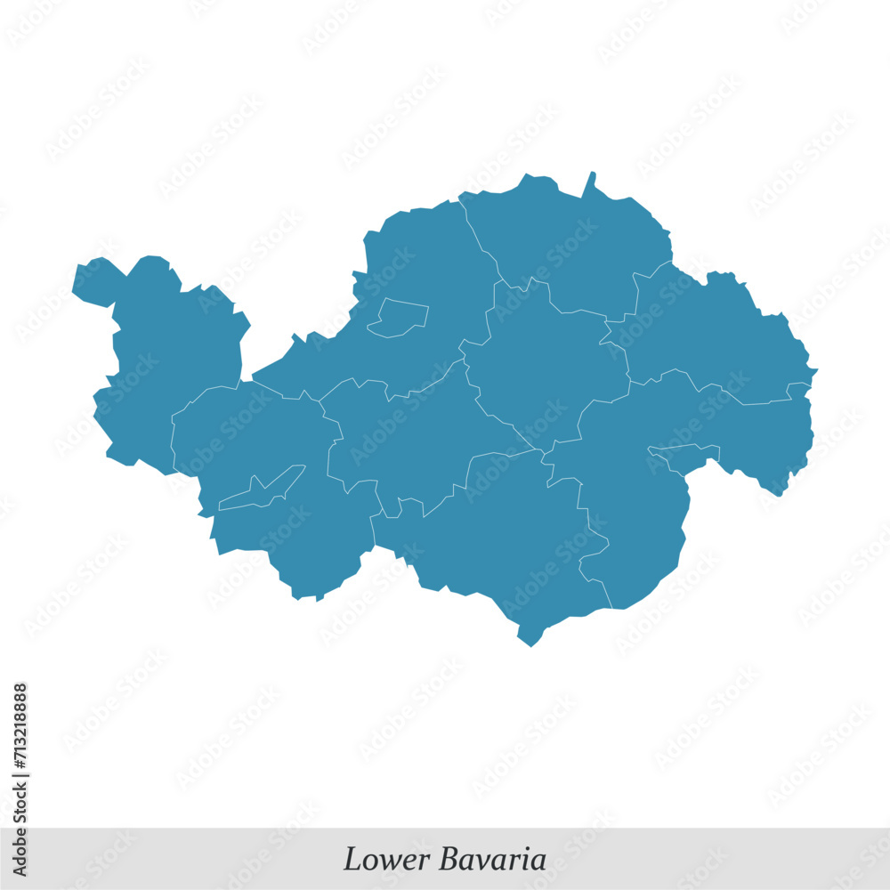 map of Lower Bavaria is a region in Bavaria state of Germany