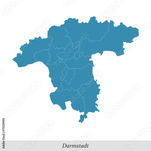 map of Darmstadt is a region in Hesse state of Germany