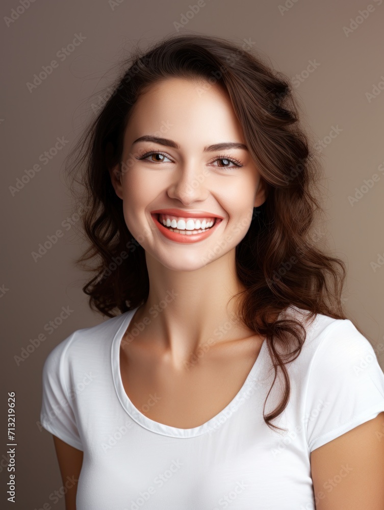 Beautiful wide smile of healthy woman, close up Beautiful wide smile of healthy woman, close up