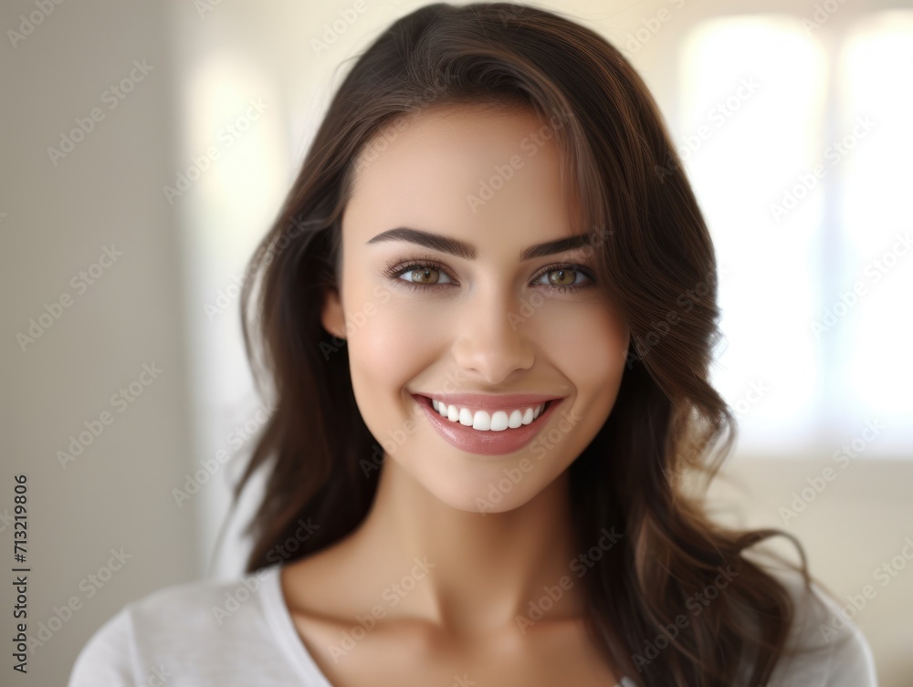 Skin care. Beautiful smiling girl model with makeup Skin care. Beautiful smiling girl model with makeup