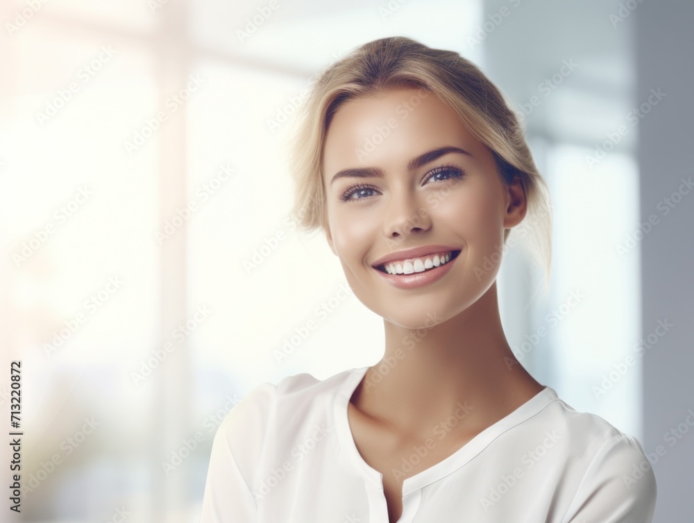Beautiful smiling girl model with natural makeup Beautiful smiling girl model with natural makeup