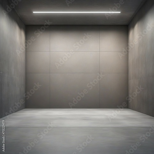 Empty concrete floor and gray wall