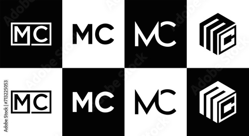 MC logo. M C design. White MC letter. MC, M C letter logo design. Initial letter MC linked circle uppercase monogram logo. M C letter logo vector design. MC letter logo design five style.   © MdRakibul
