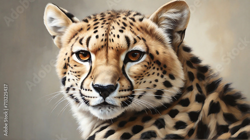 Hyperrealistic Grace of a Cute Black and White Cheetah AI Generative