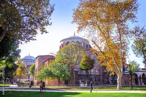 Hagia Irene church (Aya Irini) in the park of Topkapi Palace in Istanbul, Turkey.