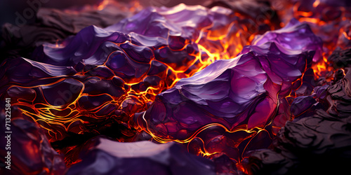Molten Lava Crystals Abstract Formation created with Generative AI technology