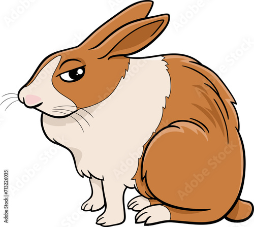 cartoon sitting miniature rabbit comic animal character