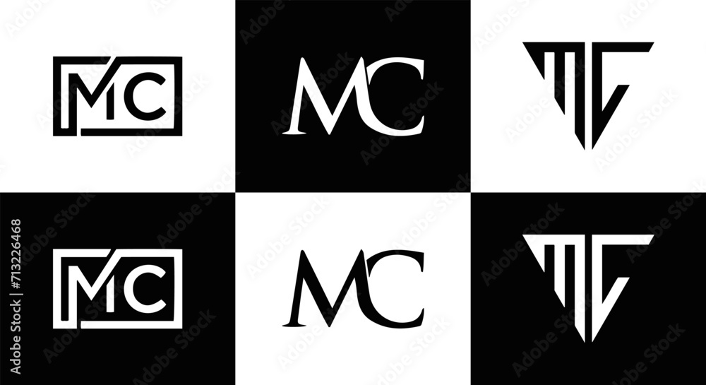 MC logo. M C design. White MC letter. MC, M C letter logo design. Initial letter MC linked circle uppercase monogram logo. M C letter logo vector design. MC letter logo design five style.	
 - obrazy, fototapety, plakaty 