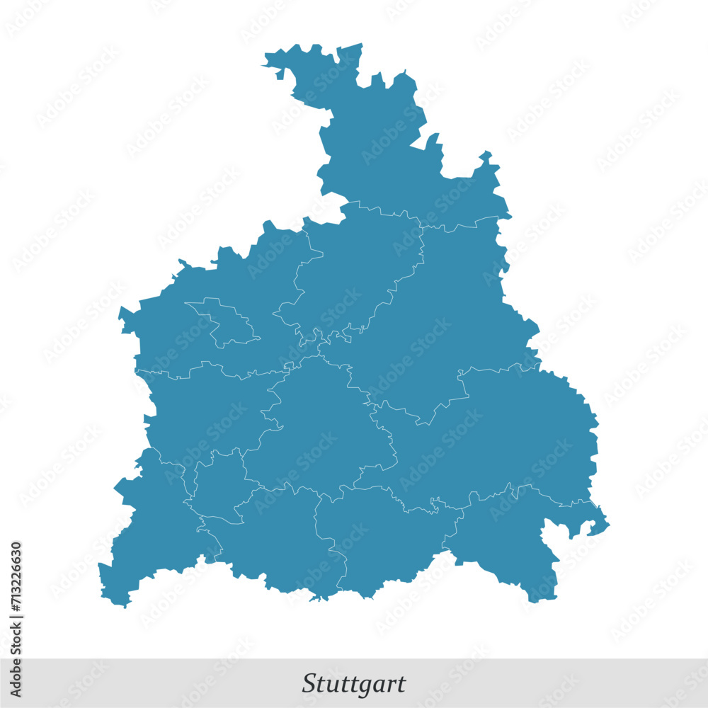 map of Stuttgart is a region in Baden-Württemberg state of Germany