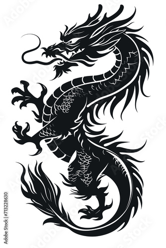 an abstract black dragon tattoo on a white background illustration illustration