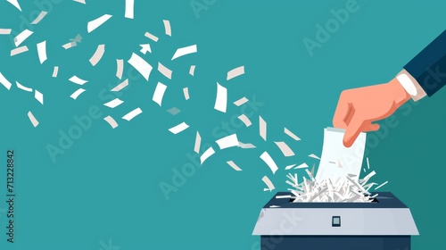 Election fraud symbol: Votes thrown into the shredder.