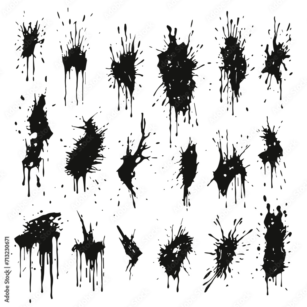 paint splatter svg, Ink Splatter svg, Splatter silhouette, paint streak