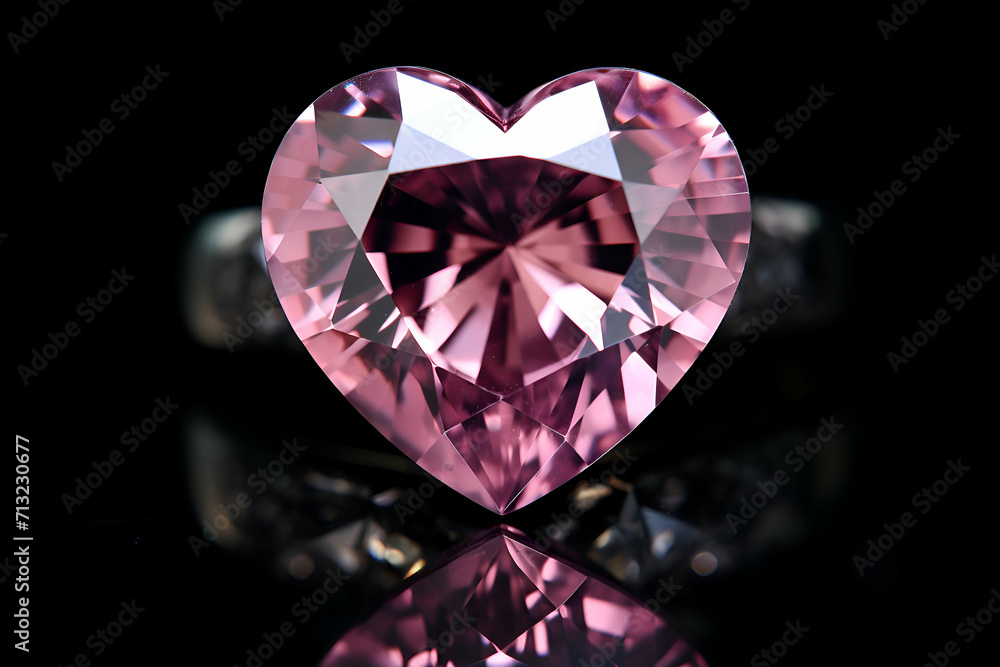 Heart shaped diamond on a dark background. Valentine's day concept. Heart shaped diamond on a dark background. Valentine's day concept.
