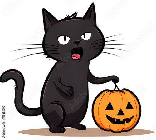 black cat in halloween