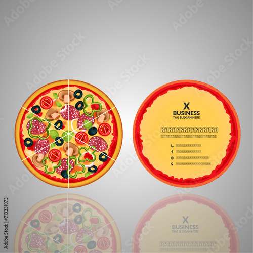 Circular Pizza Shop Business Card design