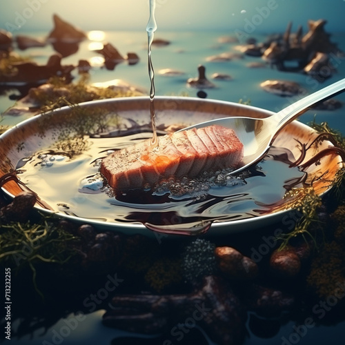  A dish on a plate create with Generative Ai