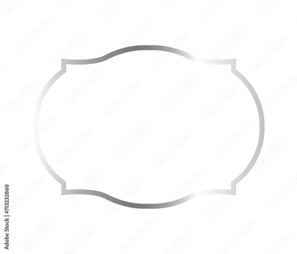 Fototapeta premium Realistic silver frame, Vintage silver frame