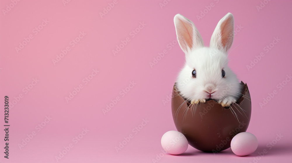 Cute Easter bunny in Easter egg. Cute Easter bunny in Easter egg.