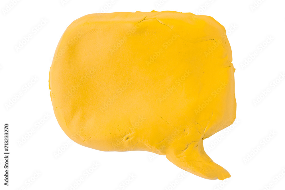 Yellow speech bubble plasticine isolated on transparent background. Yellow speech bubble plasticine isolated on transparent background.