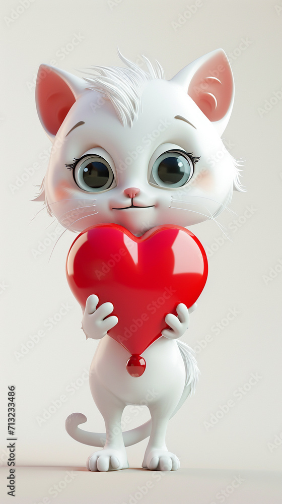 kitten with heart