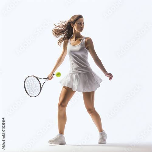 woman playing badminton badminton, sport, white background © Elements Design