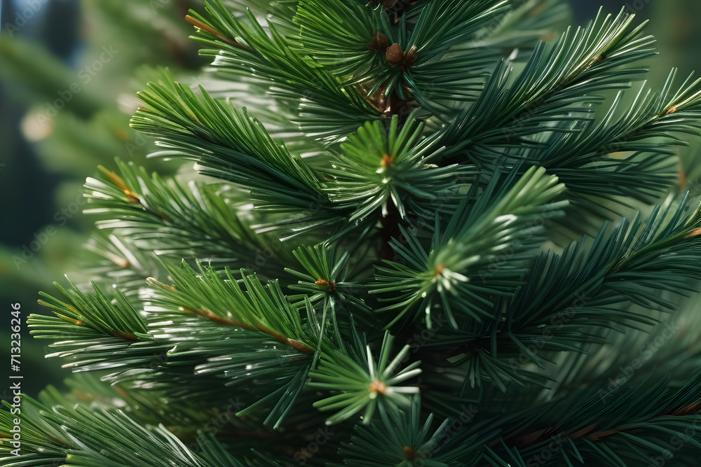 green pine branches. green pine branches.