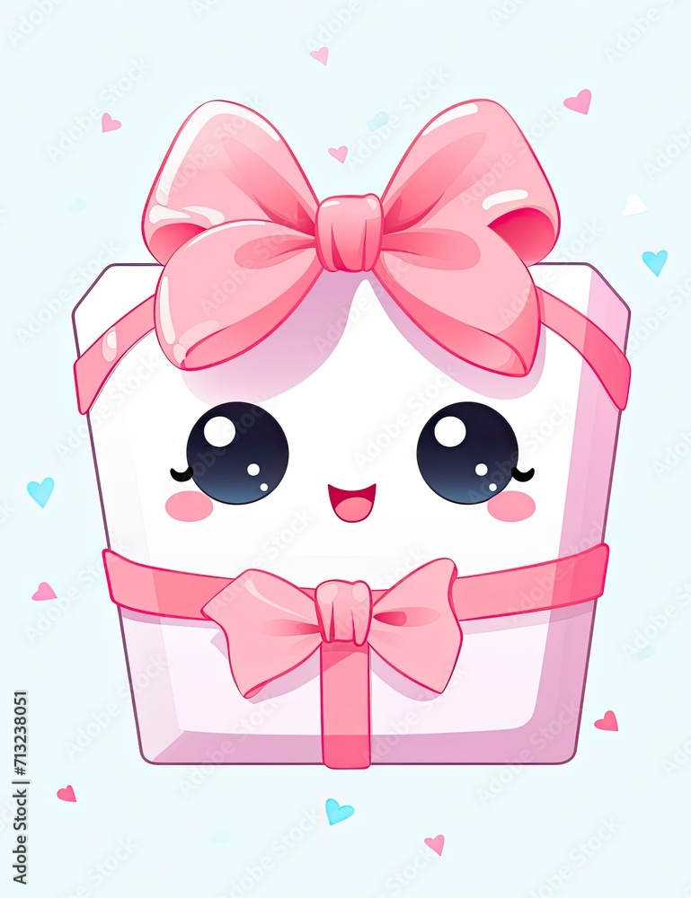 cute kawaii gifts,png,white background,vector image - generative ai cute kawaii gifts,png,white background,vector image - generative ai