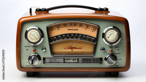 Vintage radio isolated on white background