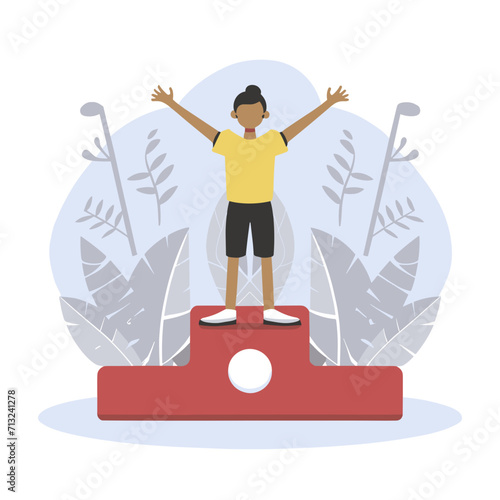 Athlete on the podium