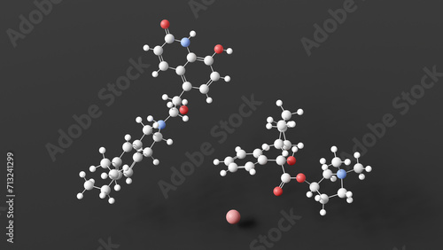 Foto Indacaterol glycopyrronium bromide molecular structure, beta-adrenoceptor agonis
