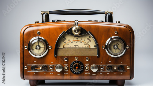 Vintage radio isolated on white background