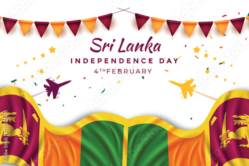 Vector realistic sri lanka independence day background