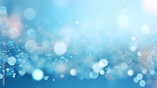 Abstract light blue bokeh background
 photo