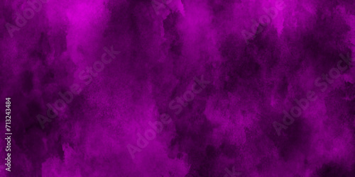 Hand-drawn bright pink gradient abstract watercolor splashed on the paper.Abstract purple smoke mist fog on a black background. Isolated texture overlays background .