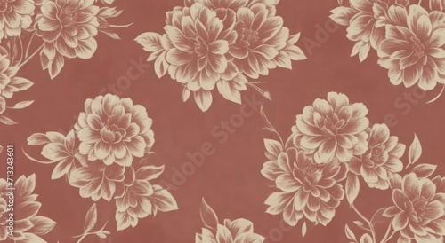 Vintage wallpaper with floral patterns, generative, AI