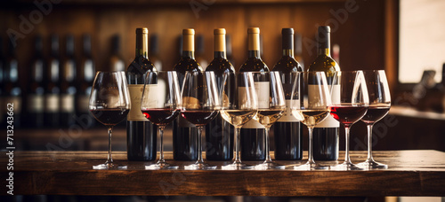 a wine tasting experience at home with a variety of wines photo