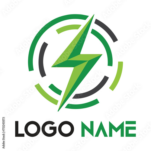 Power battery logo design vector template