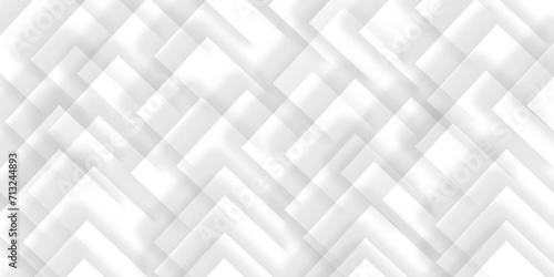 : Abstract white background design with layers of textured white transparent material in triangle and squares shapes. White color technology concept geometric line vector white light grey background.