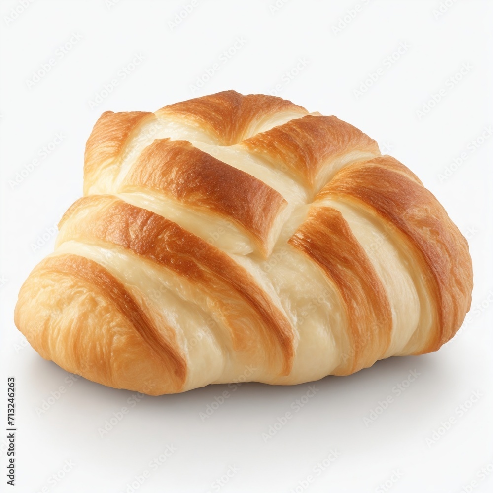 Croissant on a white background, close-up, isolated