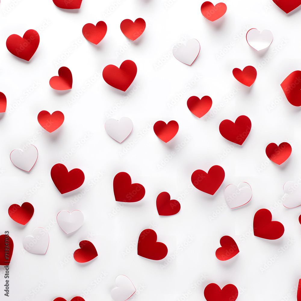 Small hearts, seamless repeating pattern, isolated on white background. Design a backdrop for a wedding invitation. The concept of love and Valentine's Day