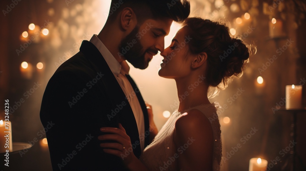 Man and Woman Standing Together, Side by Side in a Casual Pose, valentine Day