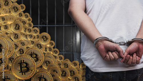 Obraz na plátně Concept of Cryptocurrency-based crime, or crypto crime