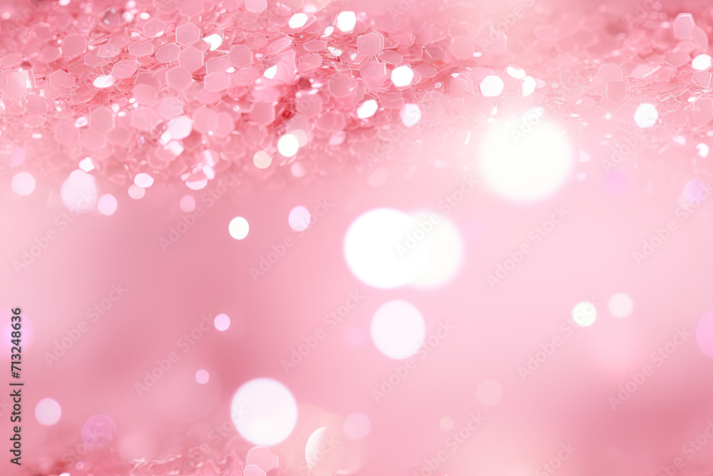 Pink sparkling glitter bokeh background