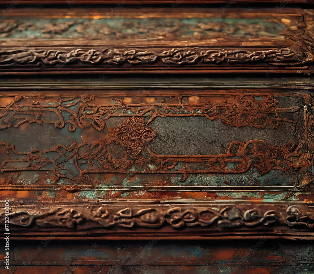 Ancient Pattern surface background made on antique Ottoman, Byzantine period doors. Rusty ancient wallpaper pattern.	