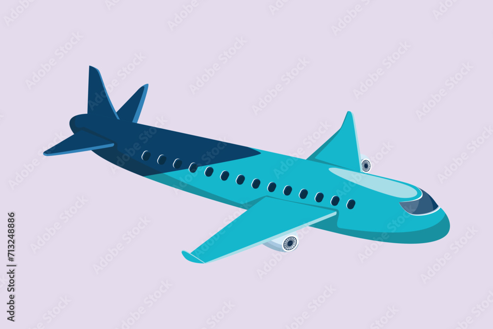Air transportation concept Colored flat vector illustration isolated.