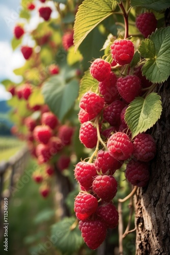 raspberries in the garden