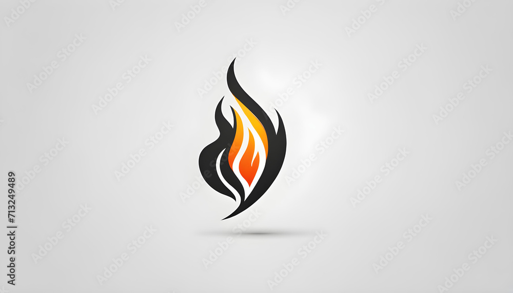 Abstract line fire logo symbol design. Flame vector icon logotype