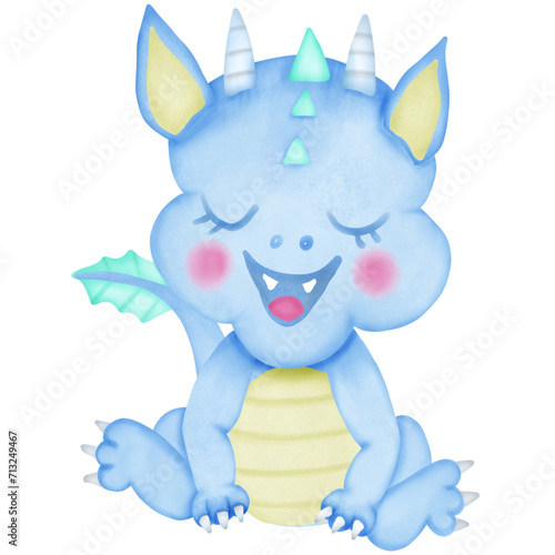 cartoon blue dragon 