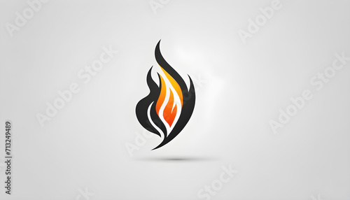 Abstract line fire logo symbol design. Flame vector icon logotype