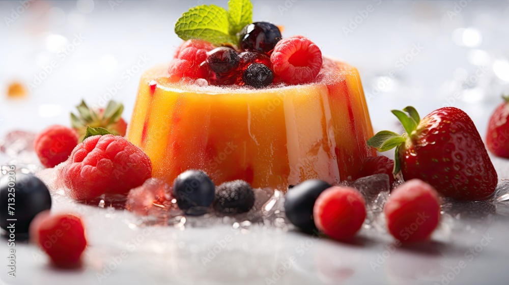 Professional food photography of Fruit pudding Professional food photography of Fruit pudding